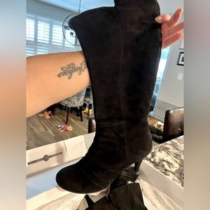 Nine West Suede Boots Black Size 7.5‎